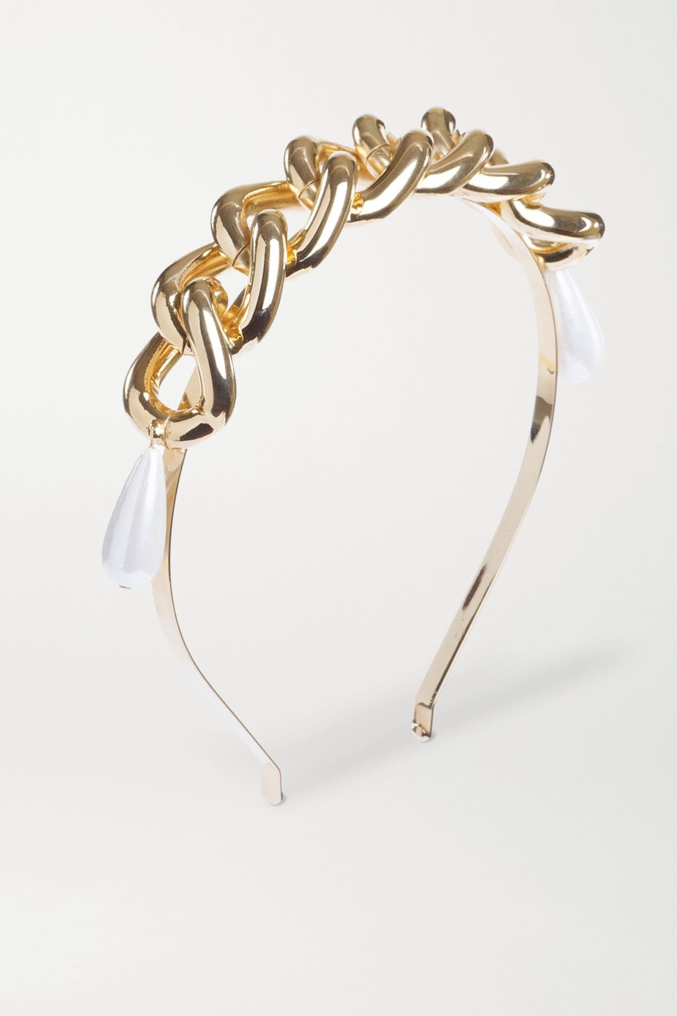 Gold-tone faux pearl headband - 1