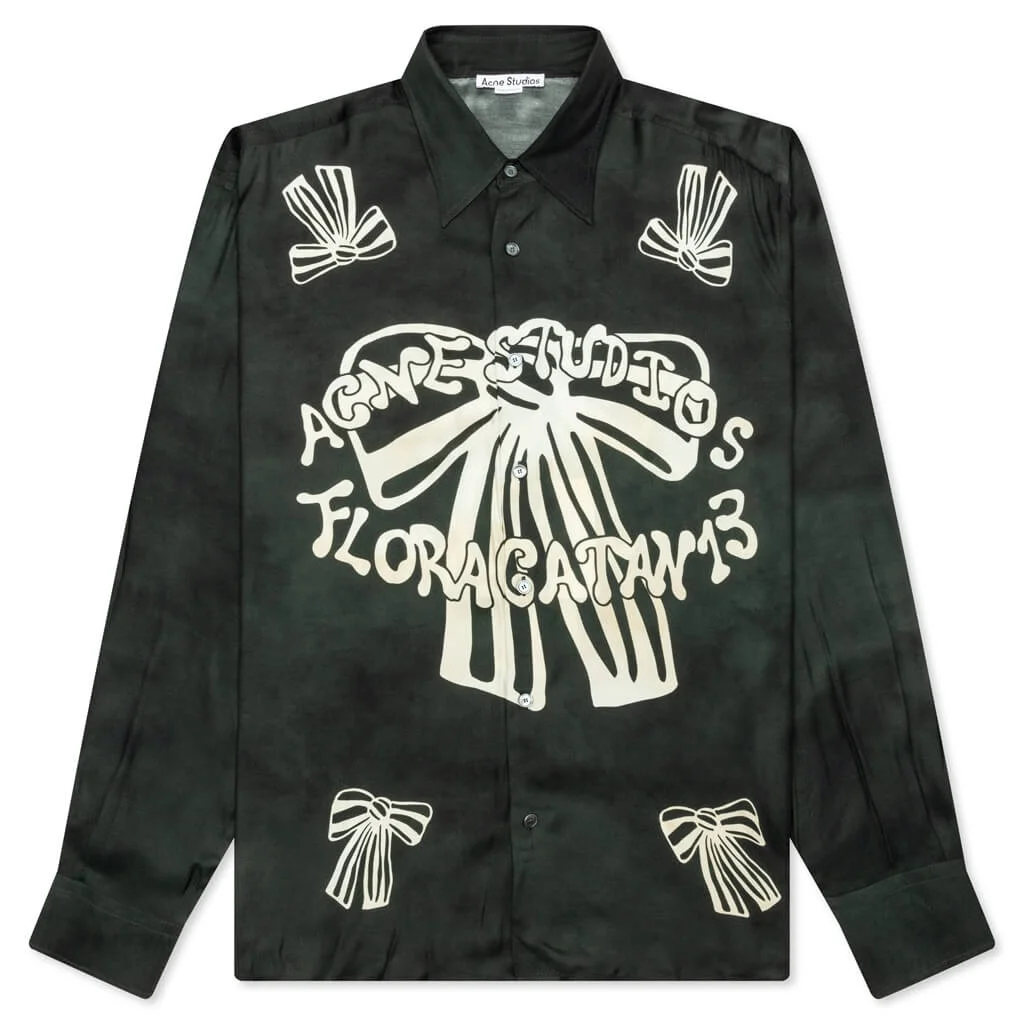 FLORAGATAN BUTTON UP SHIRT - BLACK/WHITE - 1
