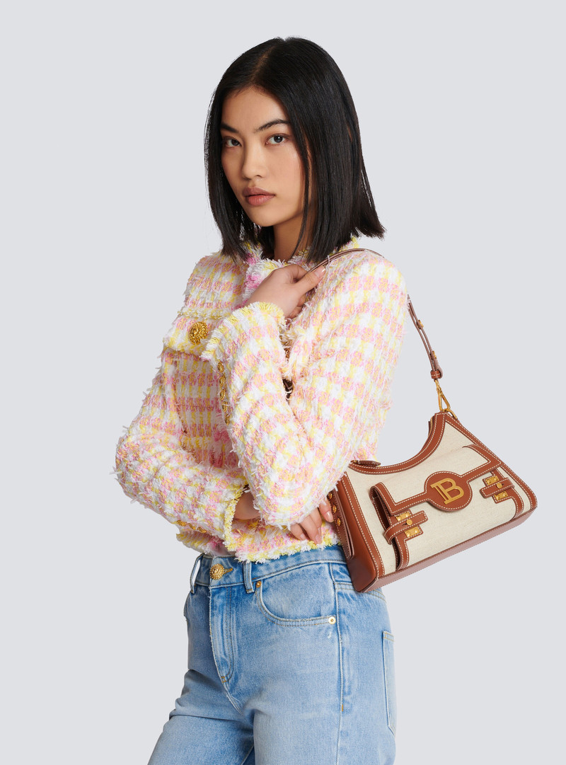 B-Buzz Hobo bag in leather and canvas 8