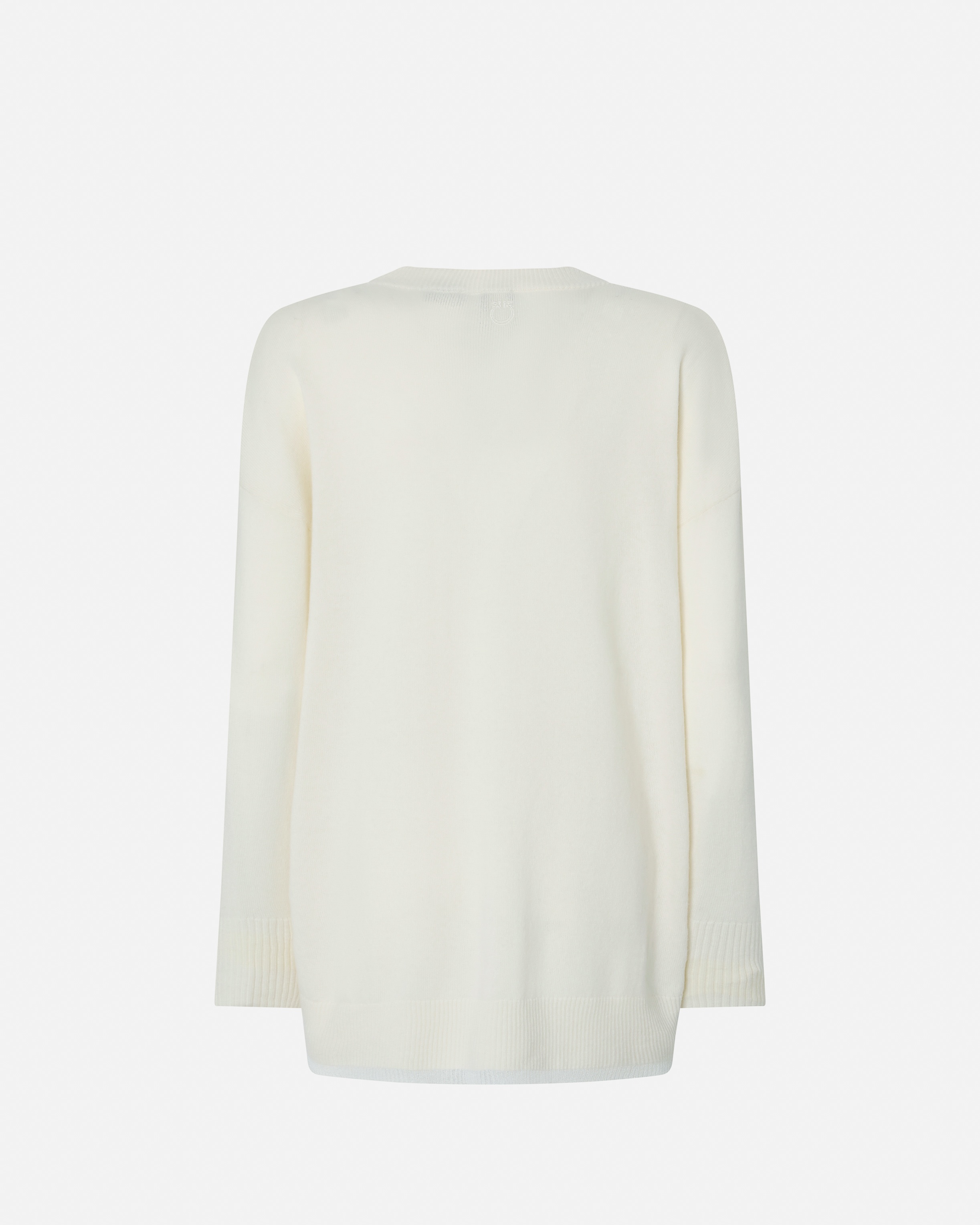 WHITE CASHMERE-BLEND V-NECK CARDIGAN - 6