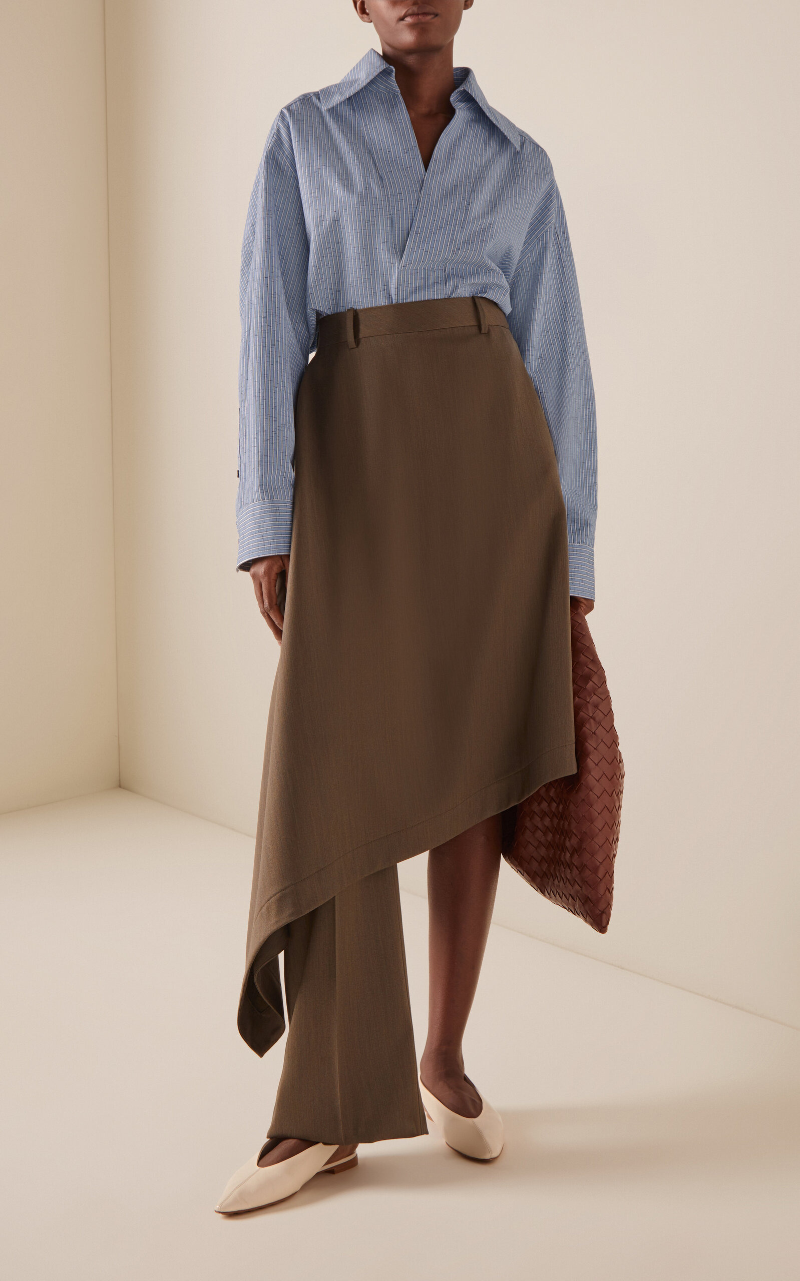 Oversized Cotton-Linen Shirt blue - 3
