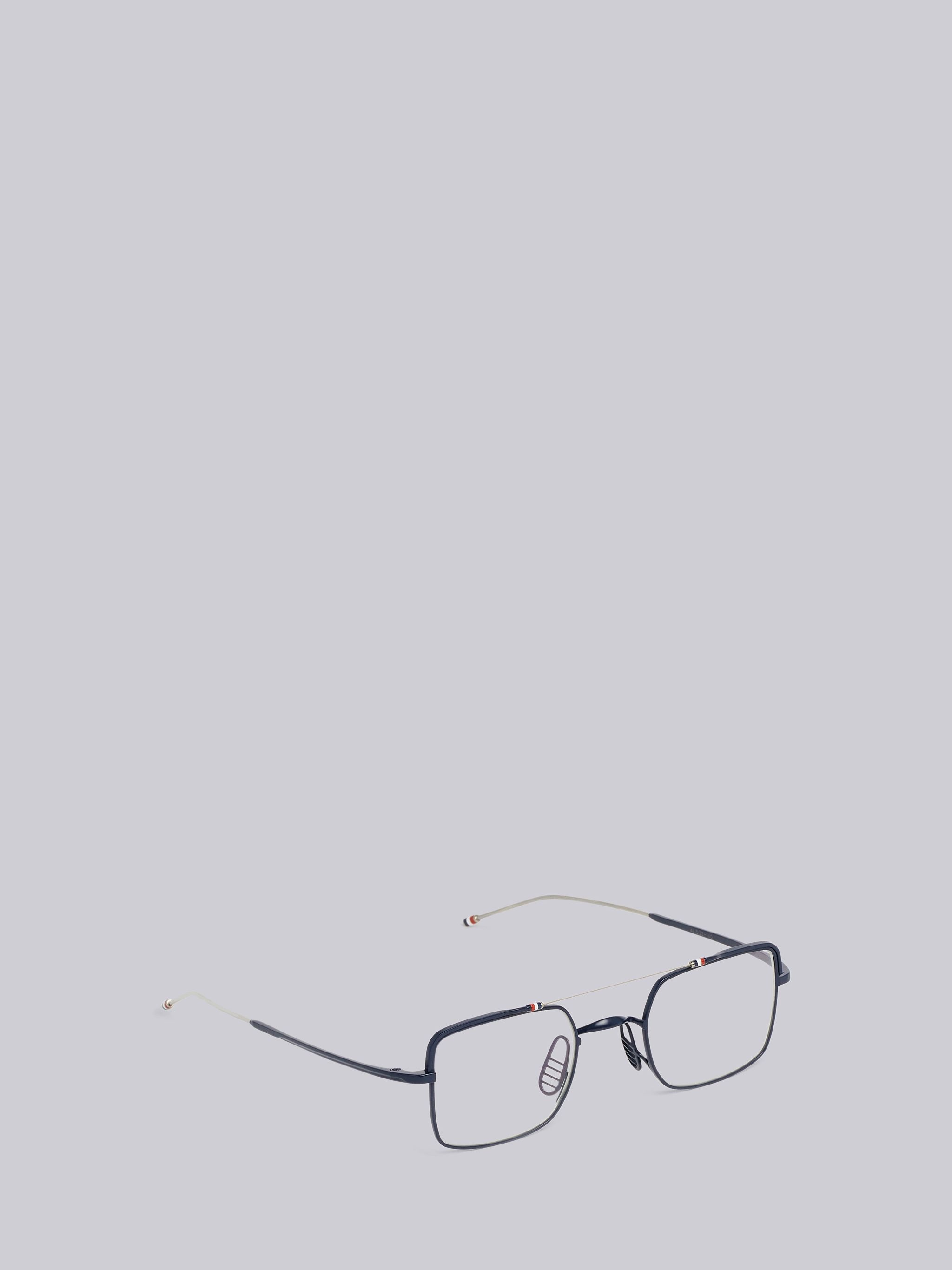 TB909 - Black Iron Square Aviator Glasses - 4