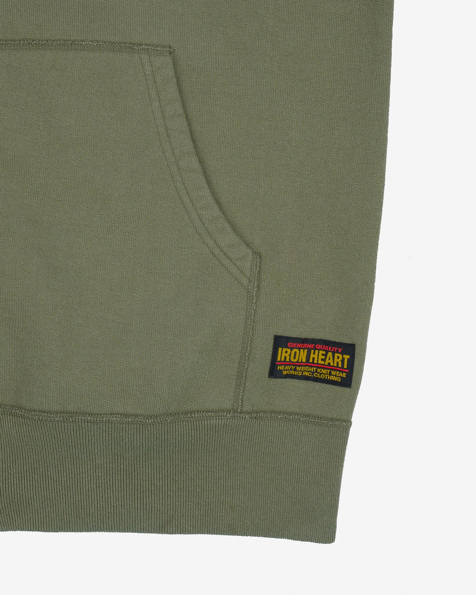 IHSW-11-OLV 14oz Ultra Heavyweight Loopwheel Cotton Zip Up Sweater - Olive Green - 10