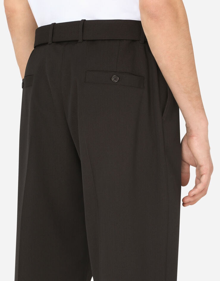 Gabardine pants with adjustable belt - 5