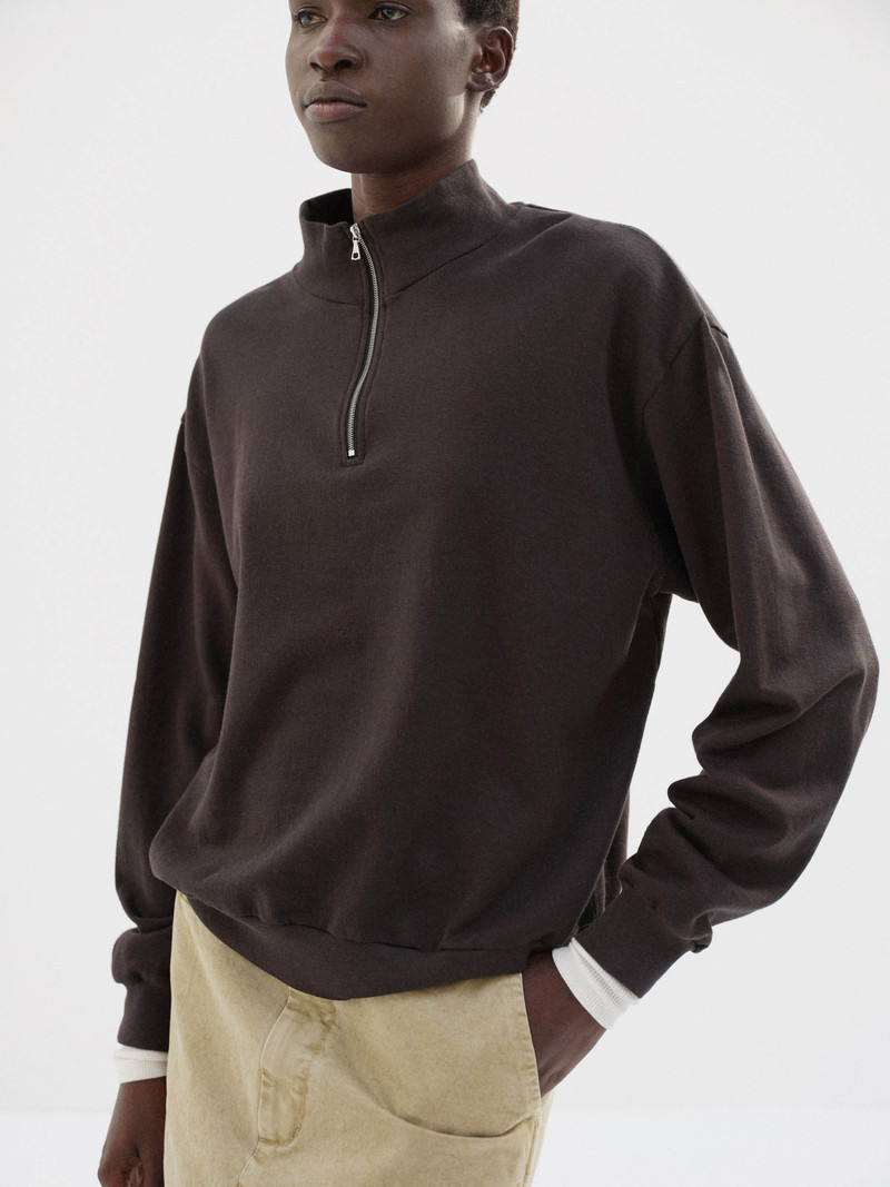 AURALEE SUPER HIGH GAUGE SWEAT HALF ZIP P/O outlook