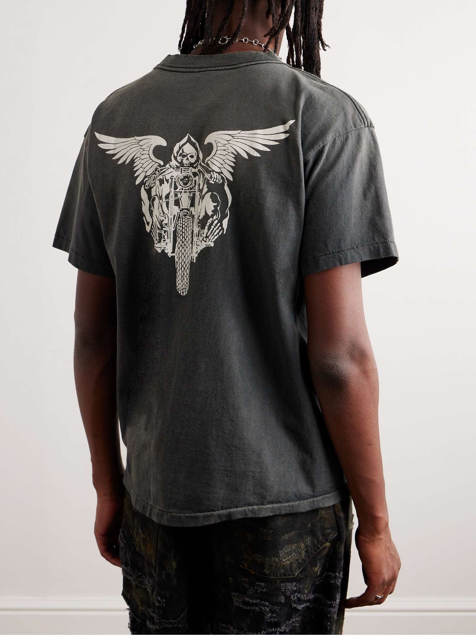 + Neighborhood Distressed Printed Cotton-Jersey T-Shirt - 3