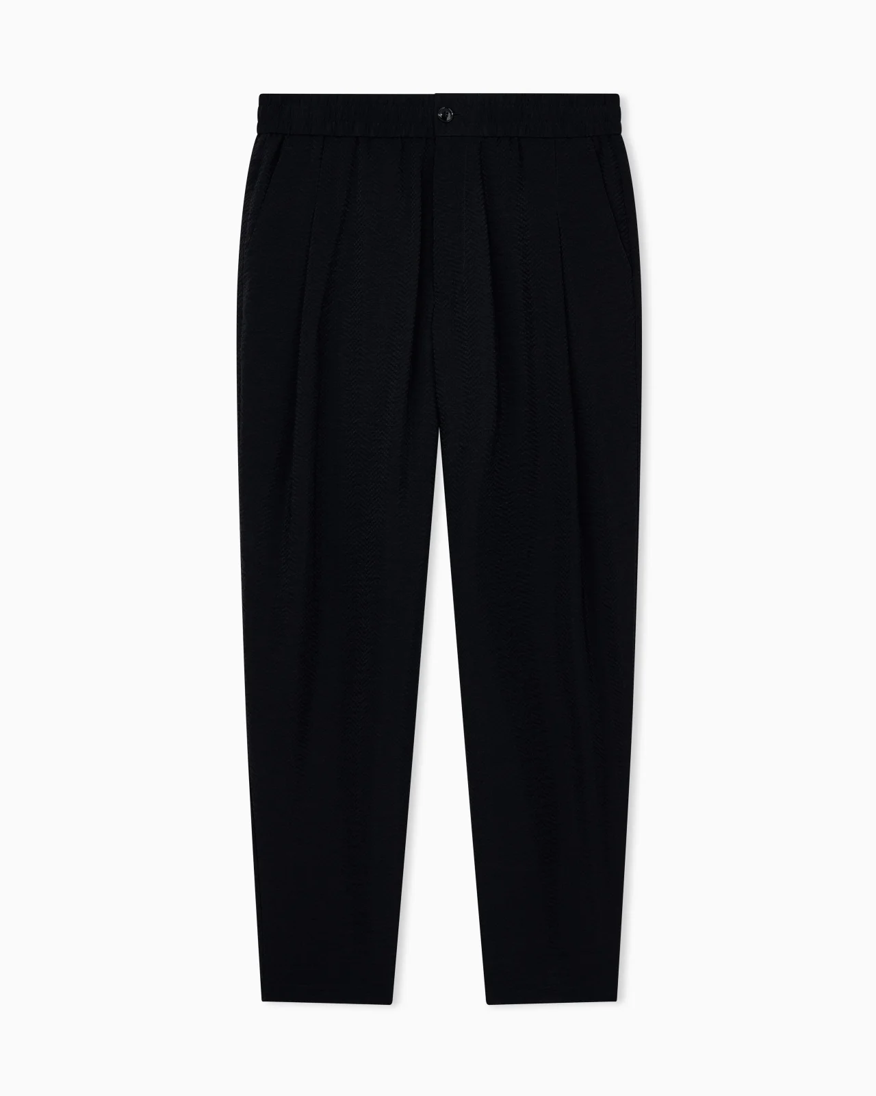 TROUSERS REGULAR FIT IN MICRO JACQUARD CHEVRON CUPRO - 1
