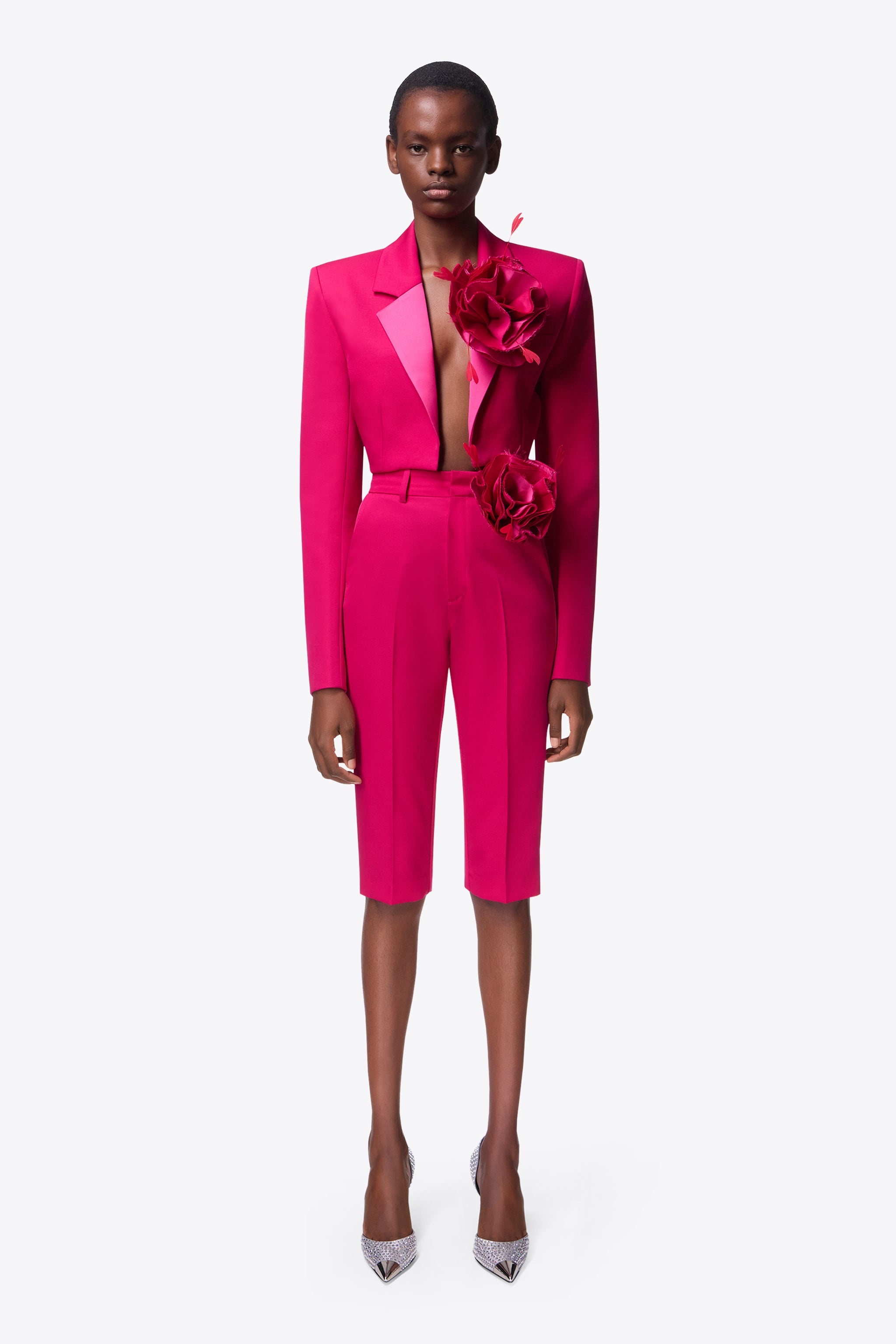 FLOWER CORSAGE TAILORED SHORT - 4