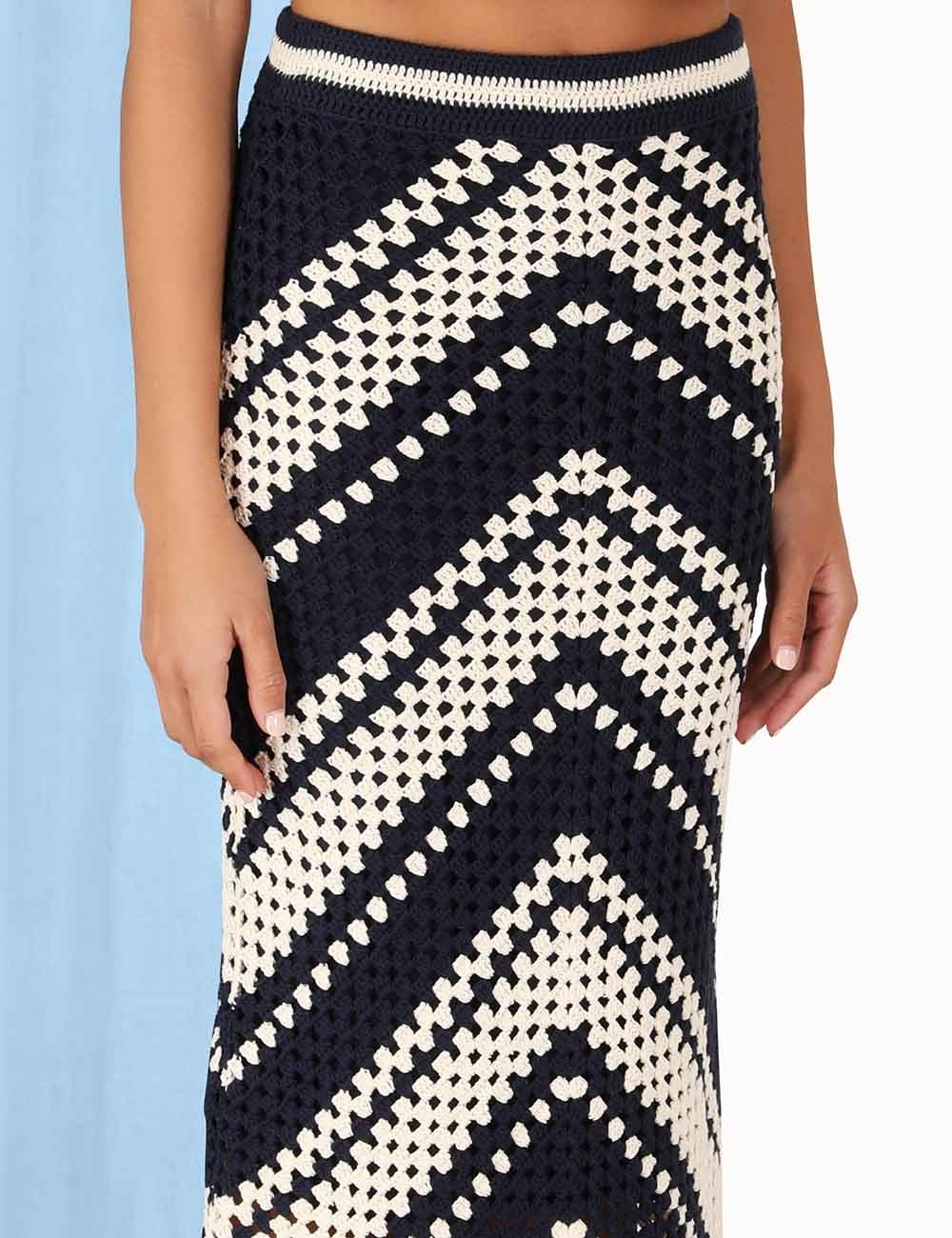 CHINTZ CROCHET FRINGED SKIRT - 5