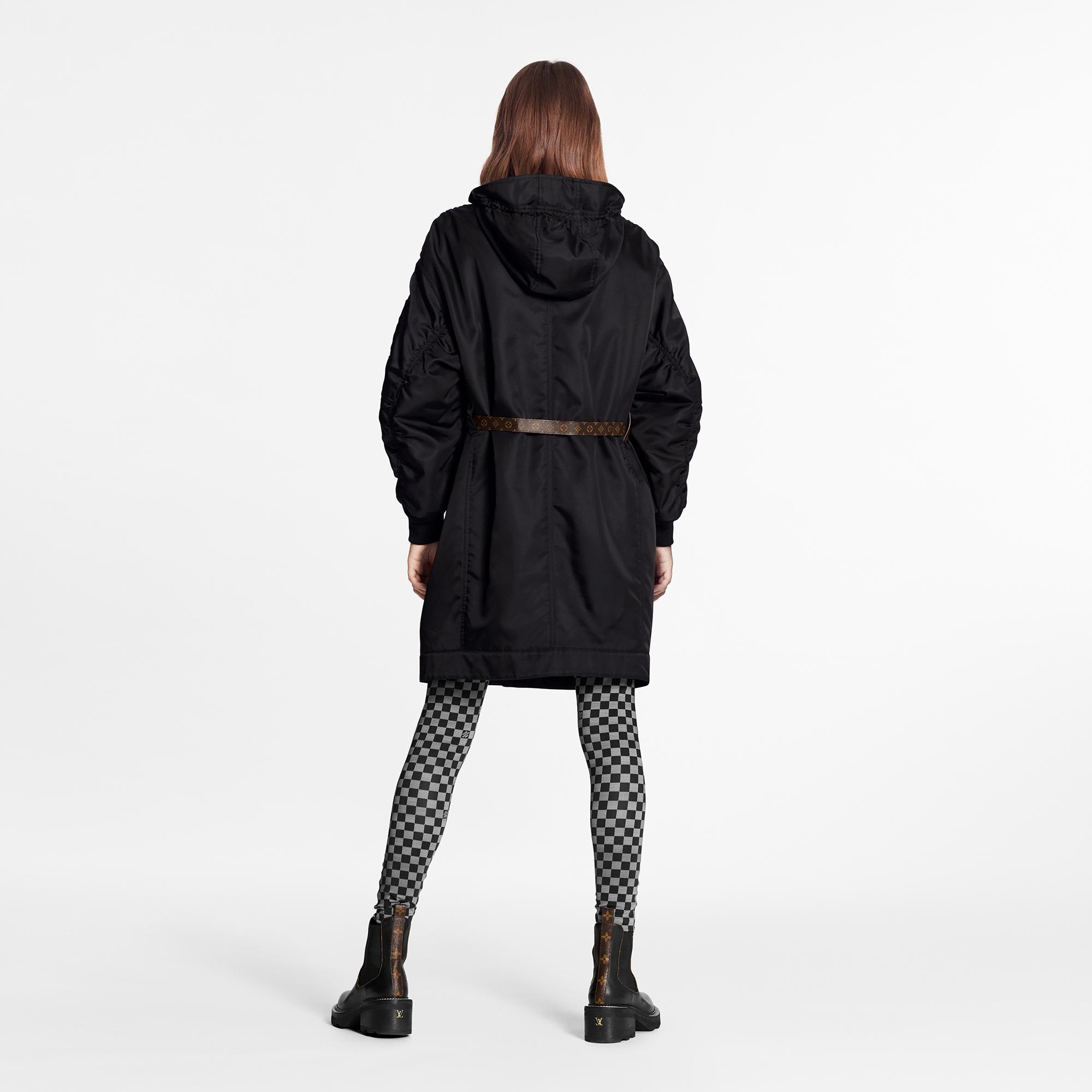 Oversized Black Parka With Monogram Lining - 4