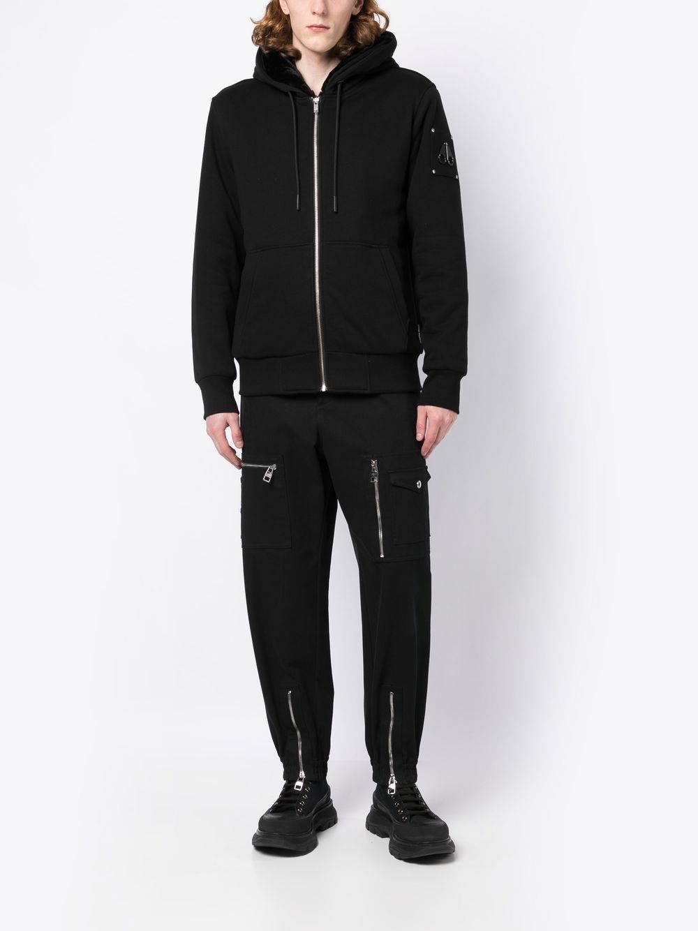logo-plaque zip-up hoodie - 2