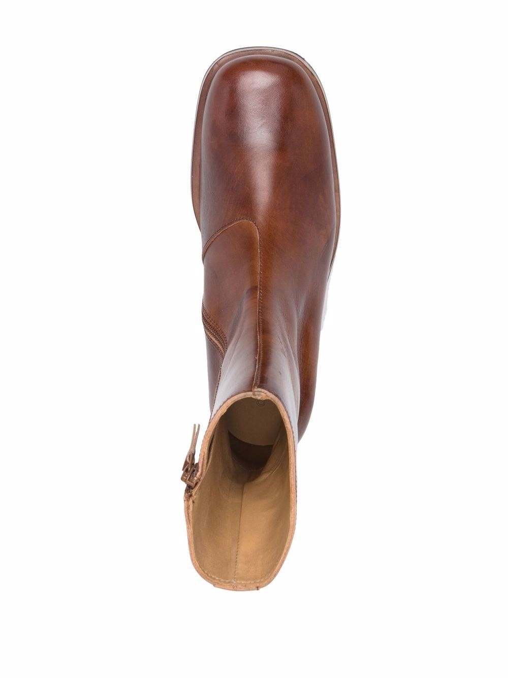 square-toe leather boots - 4