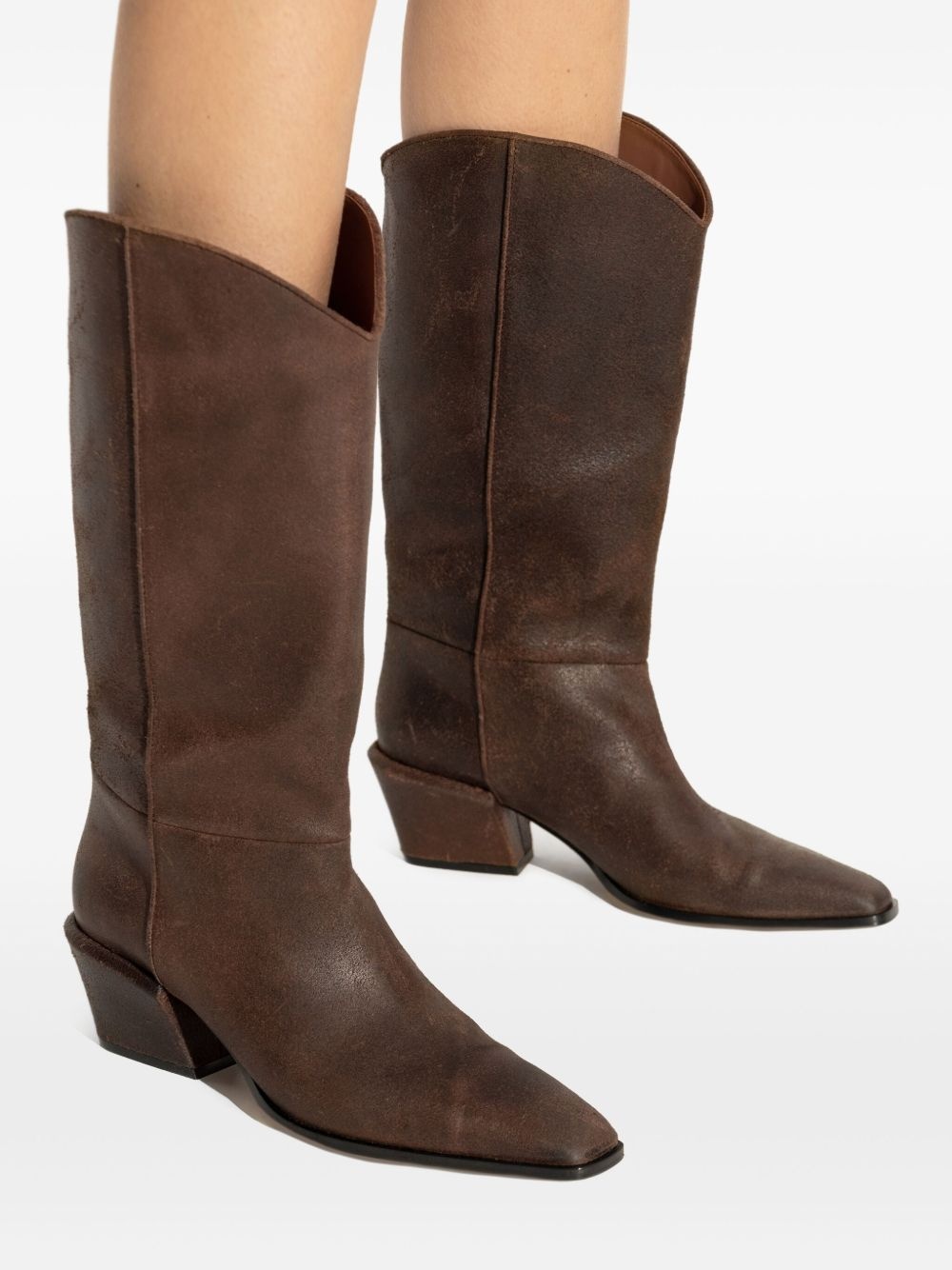 50mm Bettina leather pointed-toe boots - 4