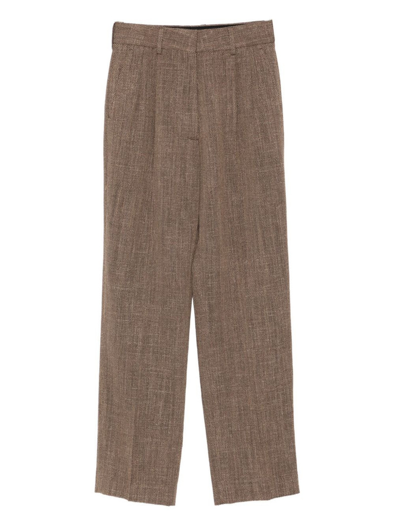 herringbone pleated trousers 1