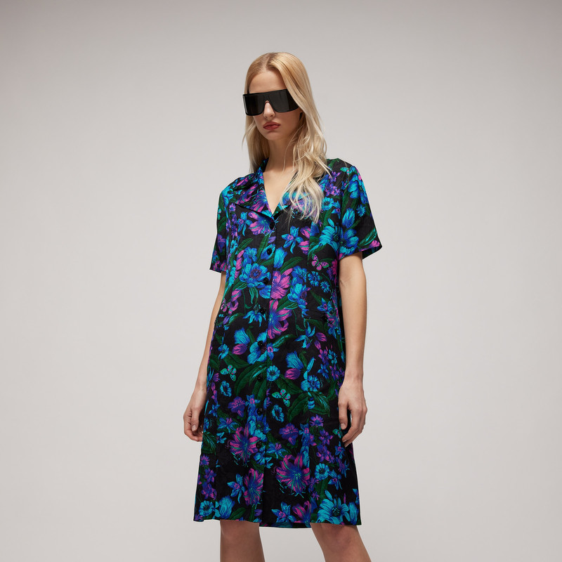Printed silk jacquard chemisier dress 4