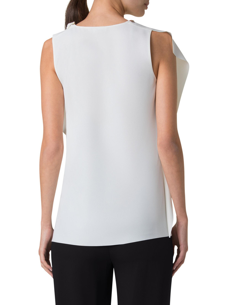 Women's Sleeveless Ruffled Tank Blouse - Cream 5