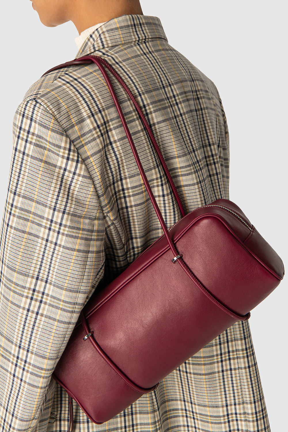 Kimberly Sour Cherry Nappa Leather Shoulder Bag - 6