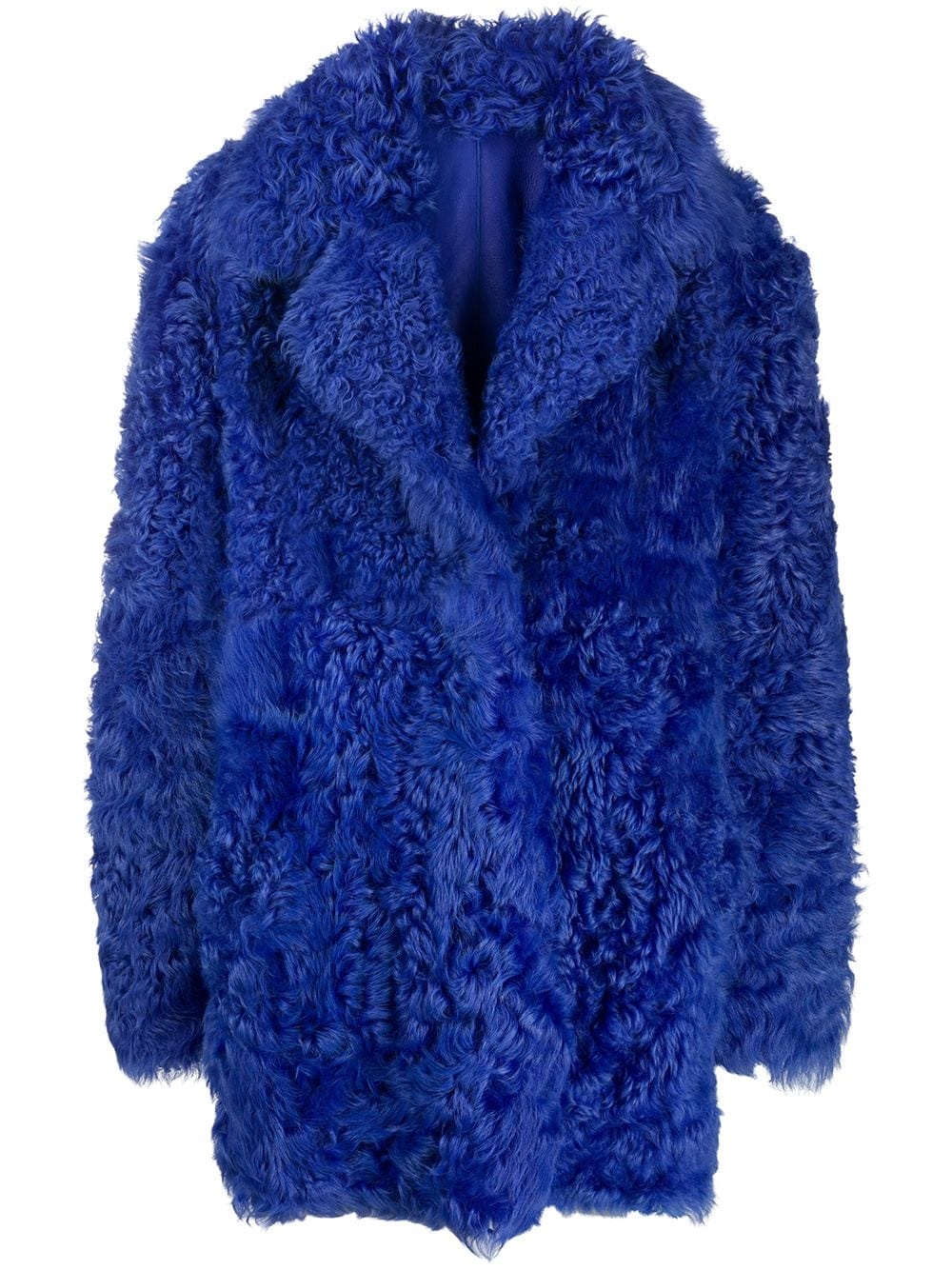 shearling textured coat - 1