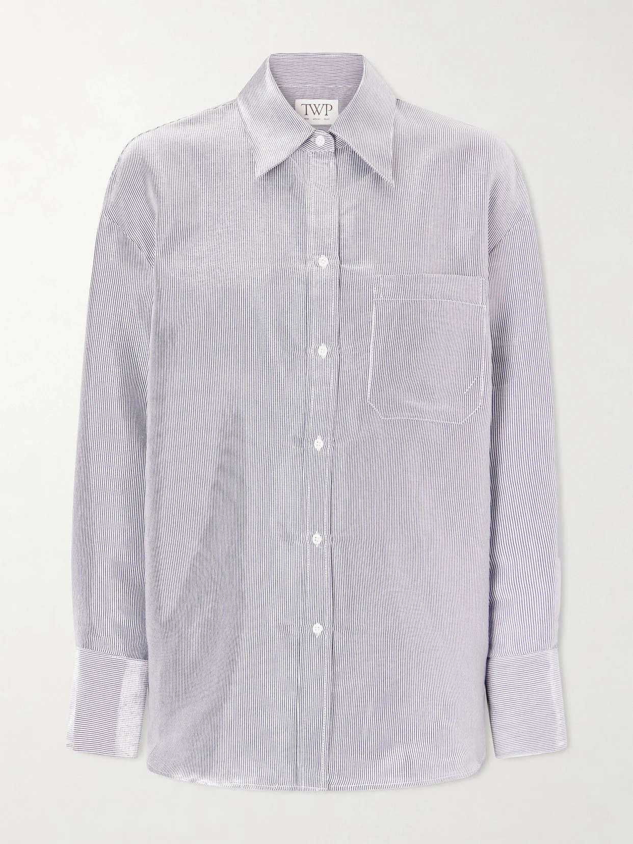 Dylan Striped Cotton-blend Garbardine Shirt - 1