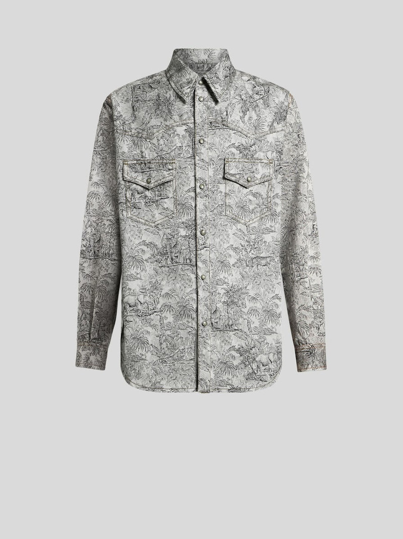LINEN-BLEND DENIM OVERSHIRT 1