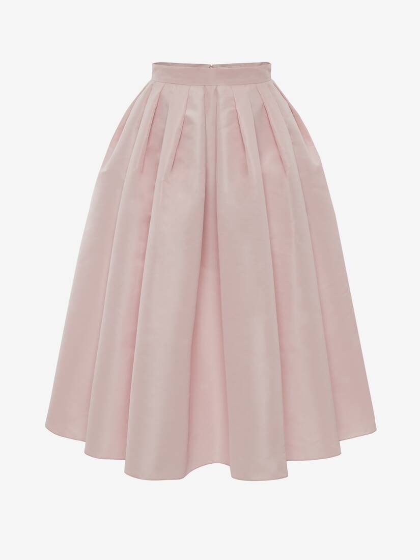 Pleated Midi Skirt in Pink - 1