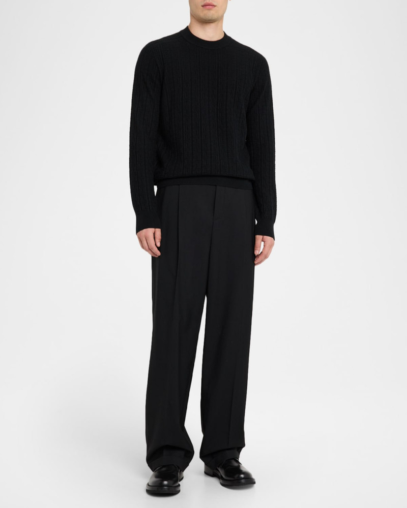 Balmain Men's Wool Monogram Jacquard Crewneck Sweater outlook