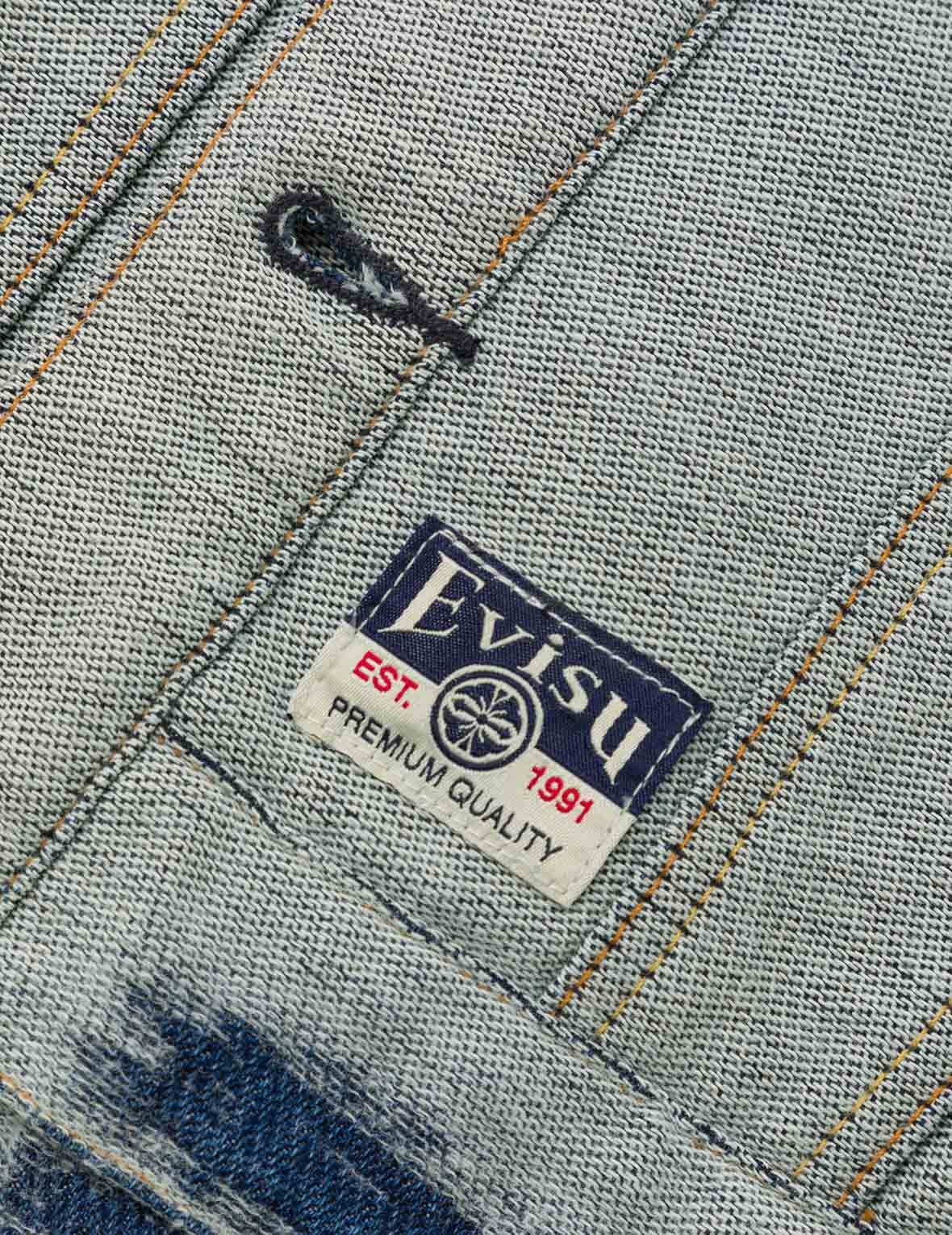 Distressed Logo and Seagull Embroidery Relax Fit Denim Jacket - 8