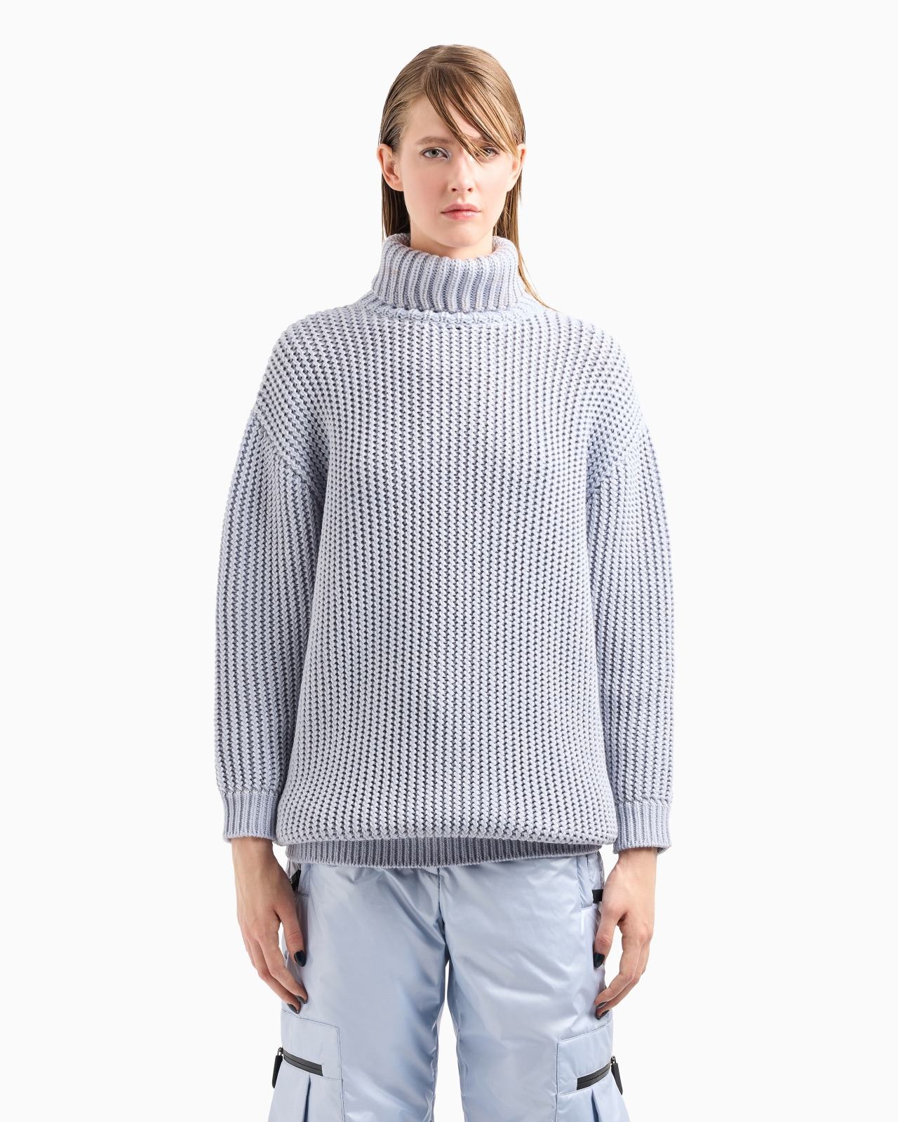 GIORGIO ARMANI NEVE OVERSIZED MOCK-NECK JUMPER IN A BLEND OF CASHMERE AND VIRGIN WOOL - 4