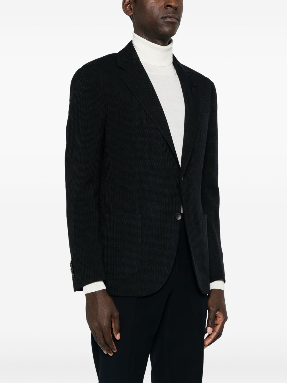 single-breasted textured blazer - 3