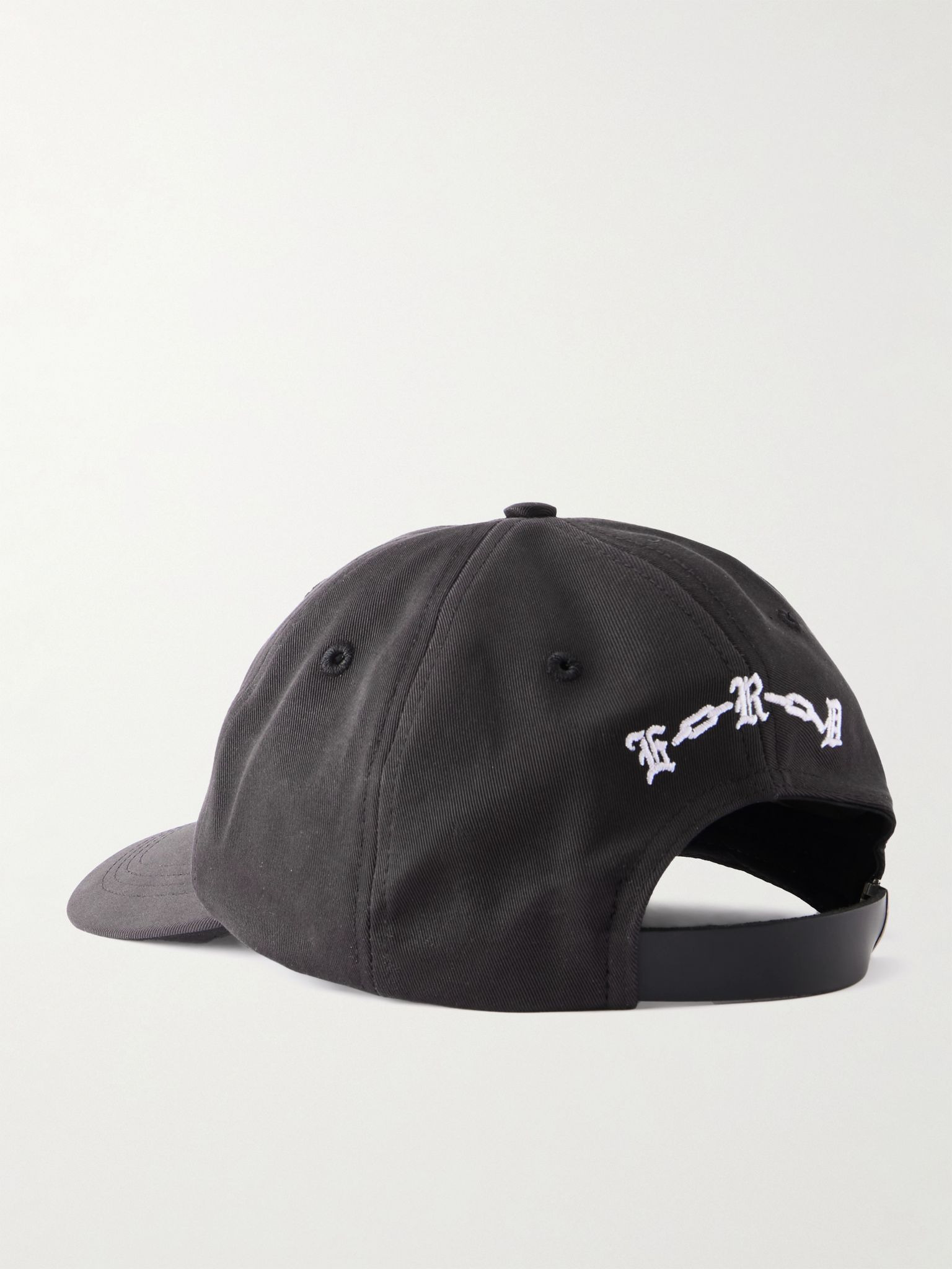 Enfants En Chaine Logo-Embroidered Cotton-Twill Baseball Cap Black - 3