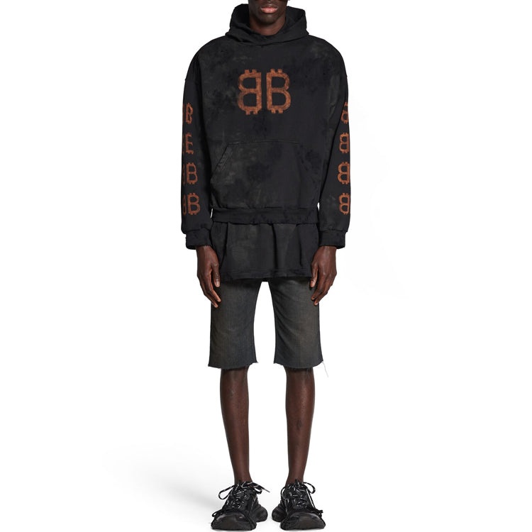Balenciaga Crypto Hoodie Medium Fit 'Black Faded' 742603TOVN71055 - 3