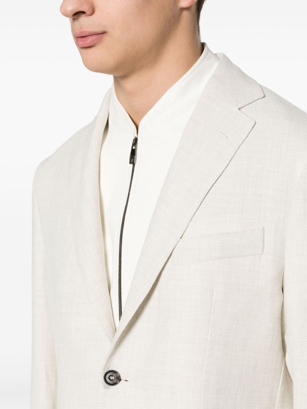 single-breasted layered blazer - 5