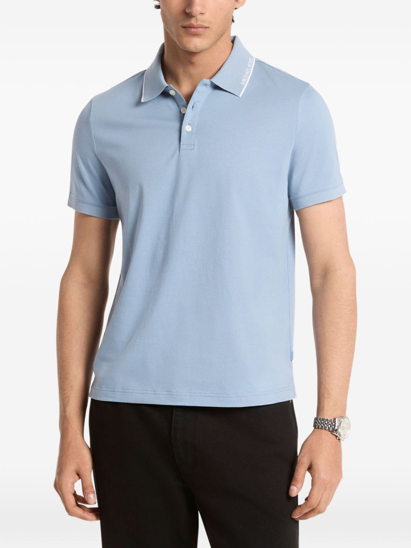 logo-trim polo shirt 1