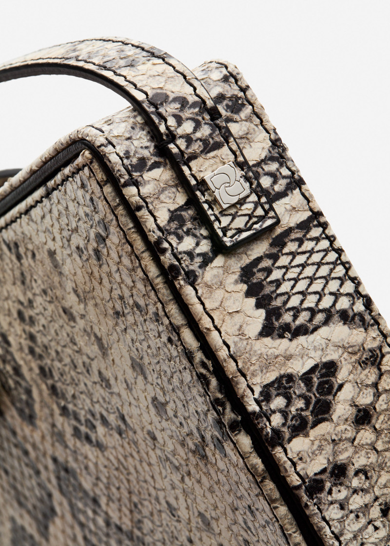 Apolonia bag in grey snake-effect leather 4