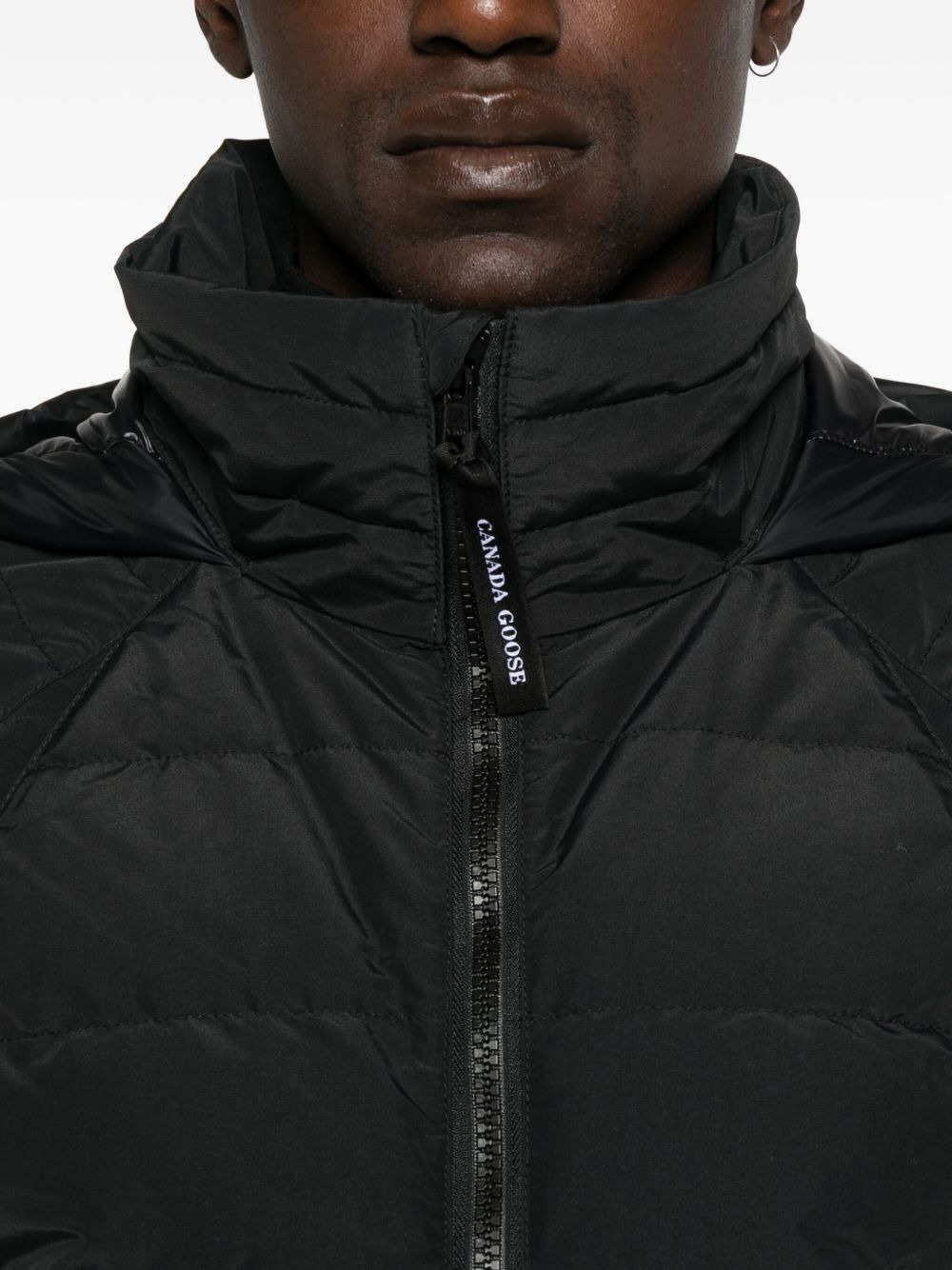 logo-patch padded jacket - 5