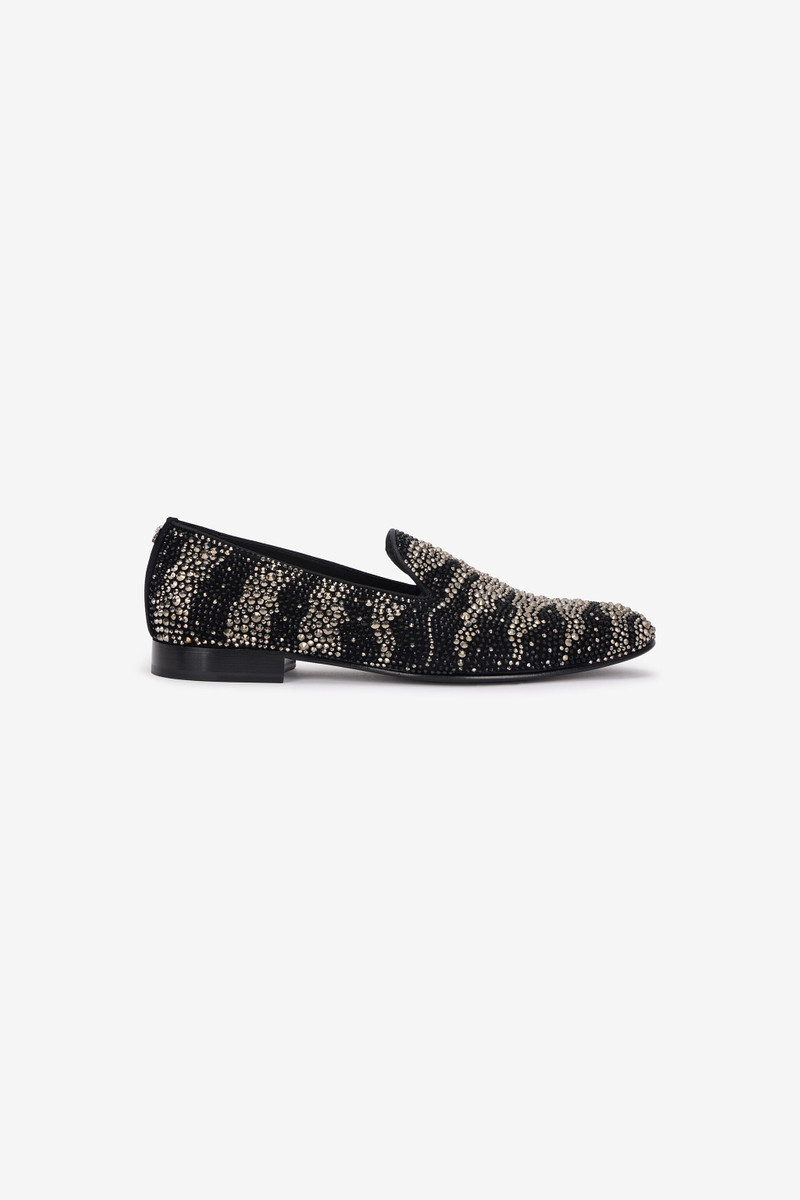 Animal-Print Loafers With Rhinestones 1