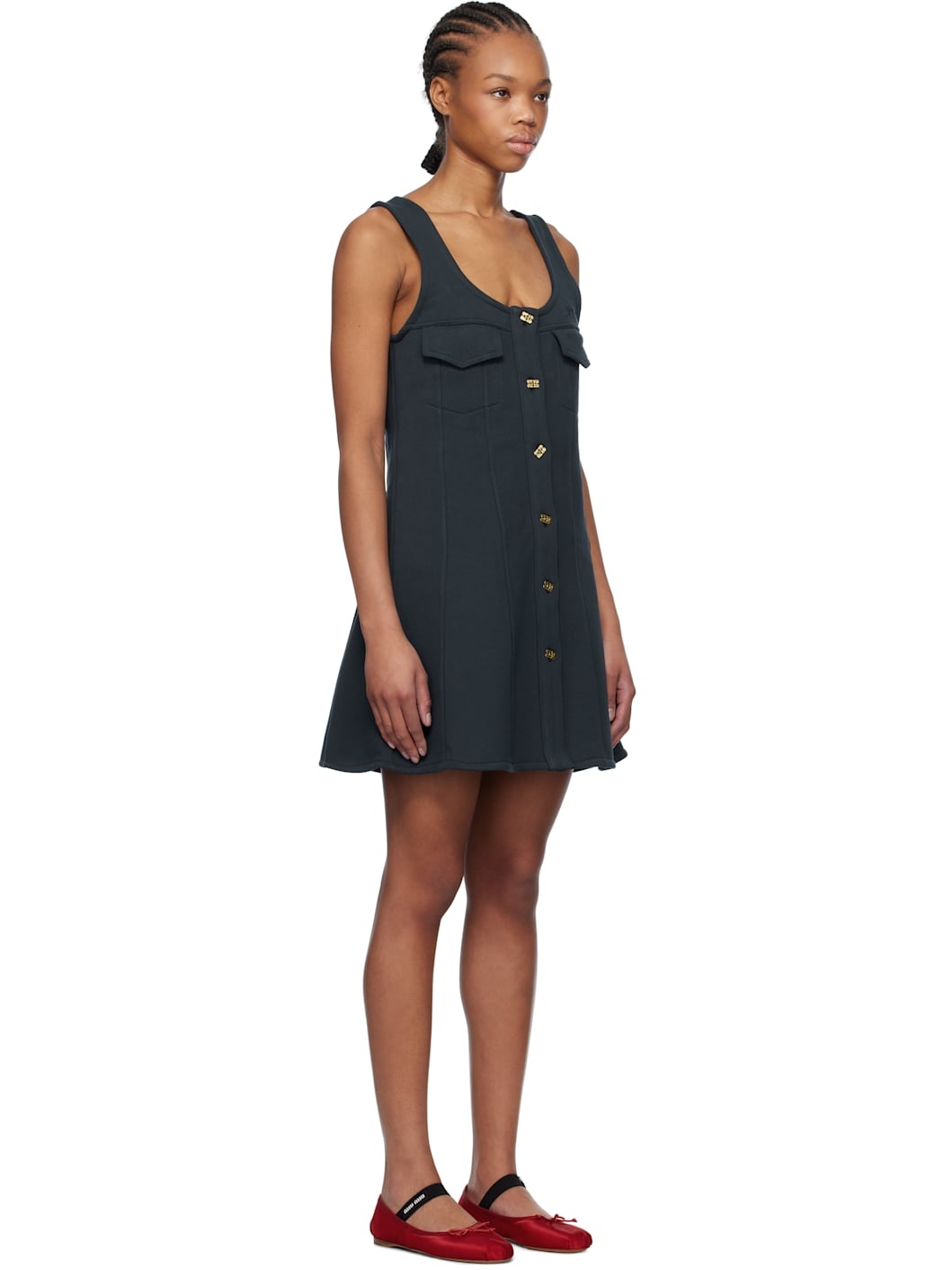 Navy Heavy Fleece Minidress - 2