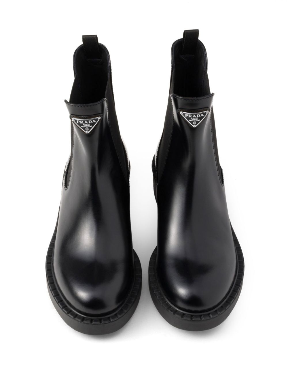 50mm triangle-logo leather ankle boots - 4
