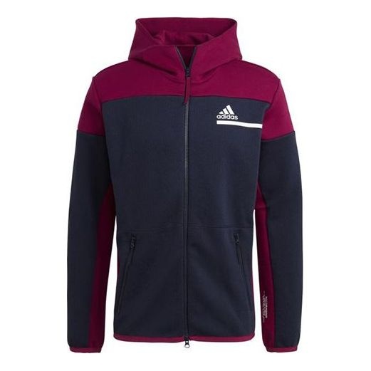 adidas Zne Fz Colorblock Sports Loose Hooded Jacket Blue GM6535 - 1