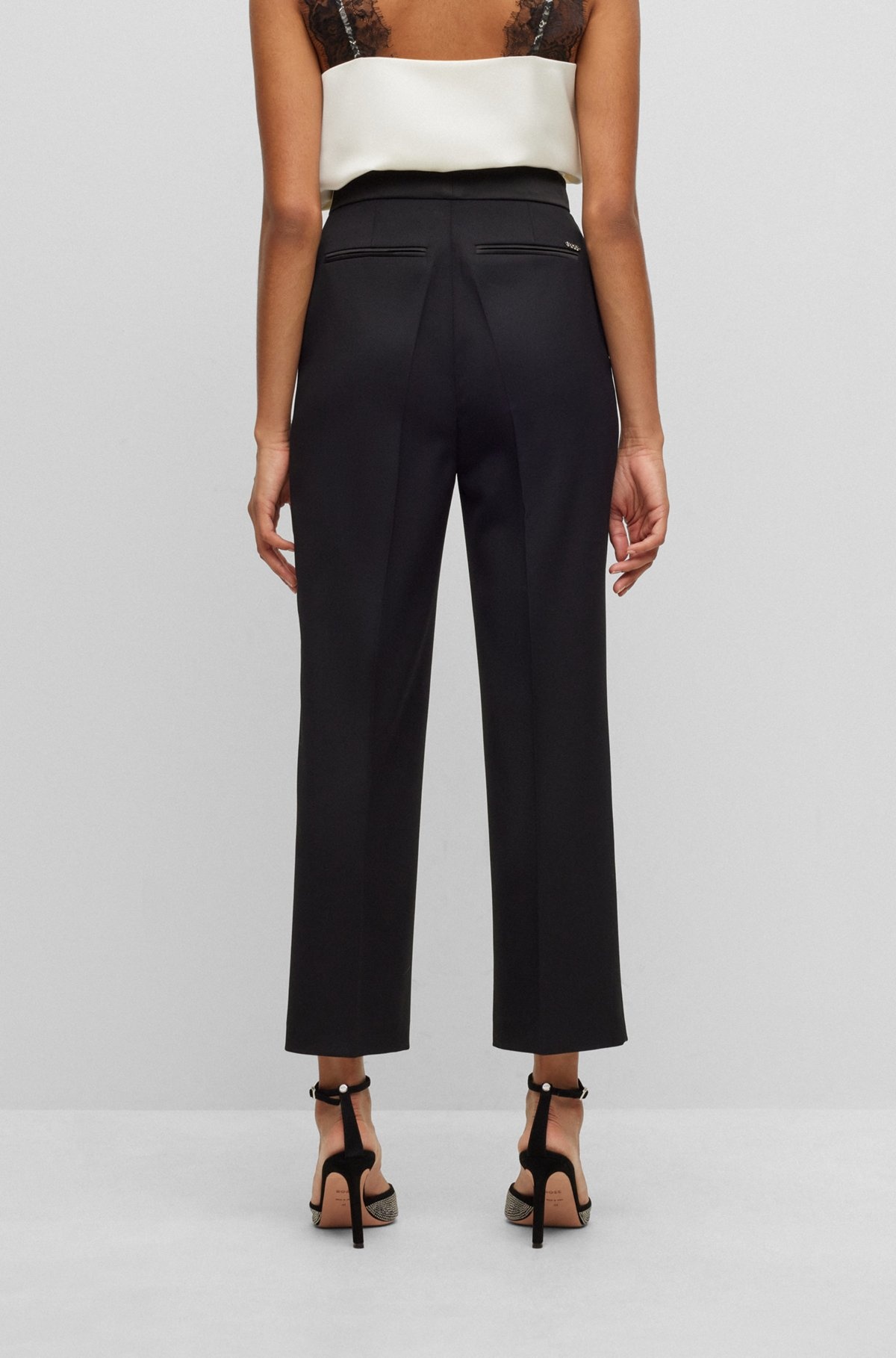 REGULAR-FIT TUXEDO PANTS IN WOOL-BLEND TWILL - 4