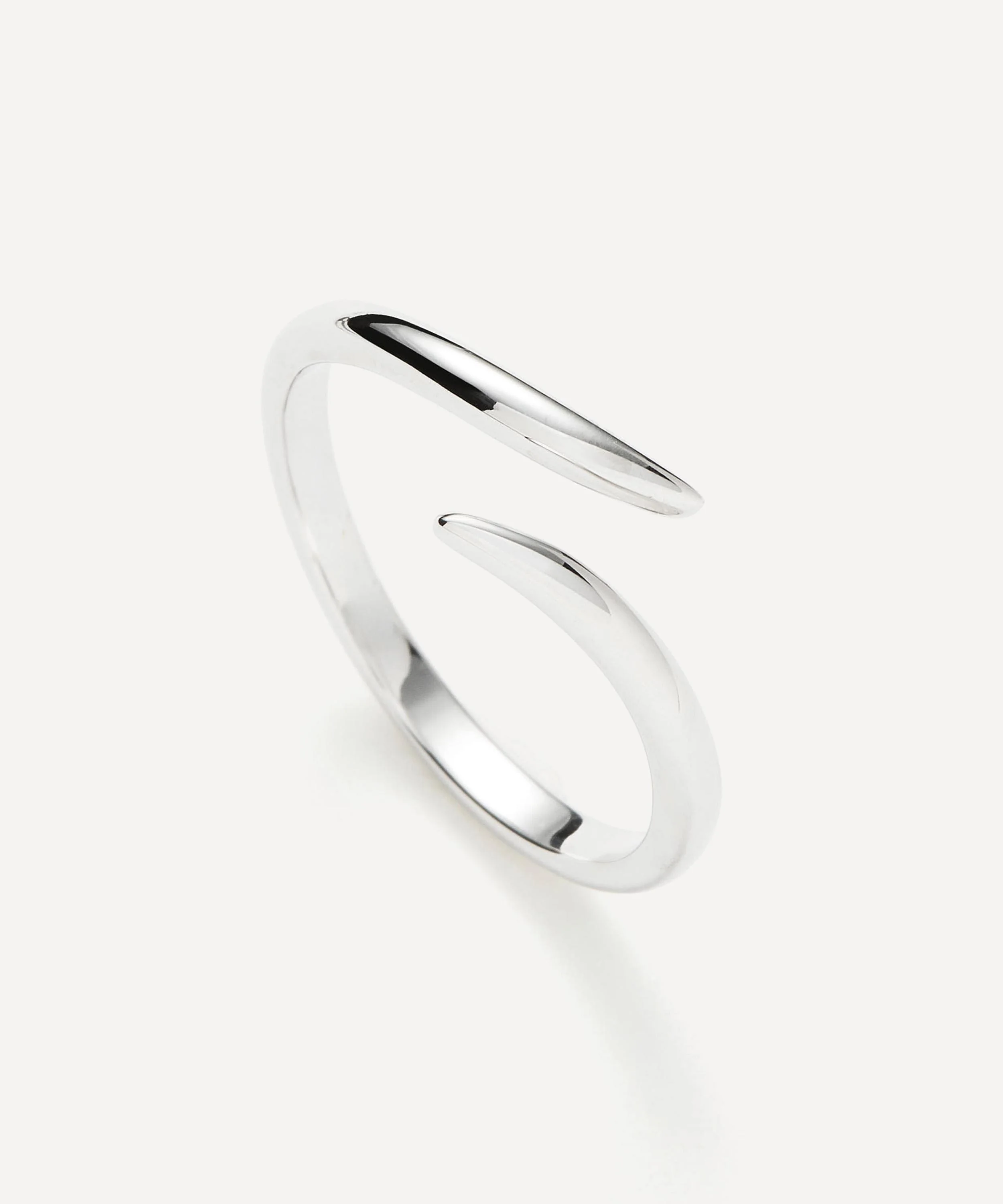 9ct White Gold Fine Open Claw Ring - 1