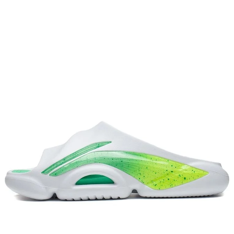 Li-Ning 8 PE Courtside Slides 'White Green' ABTS009-14 - 1