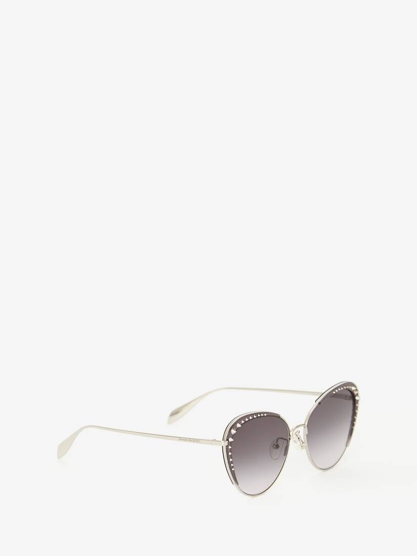 Studded Lens Cat-eye Sunglasses in Grey/silver - 3