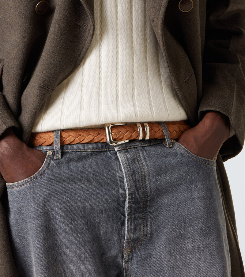 Brunello Cucinelli Braided suede belt outlook