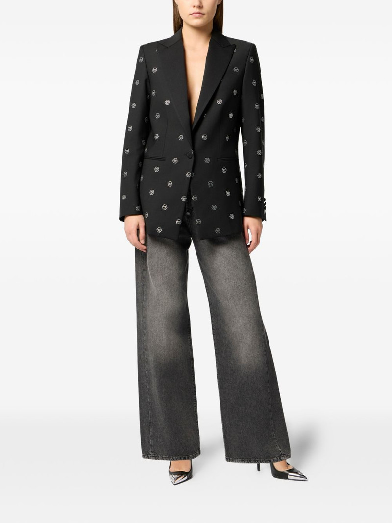 PHILIPP PLEIN rhinestone-monogram blazer outlook