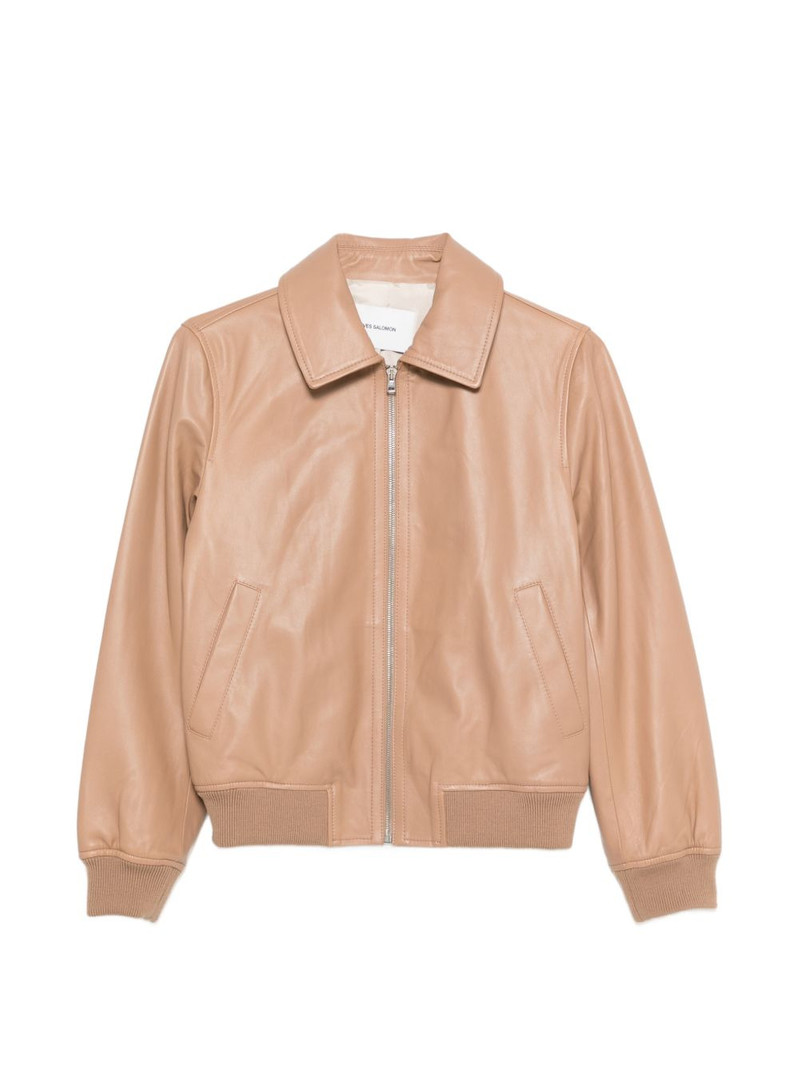 zip-up lambskin jacket 1