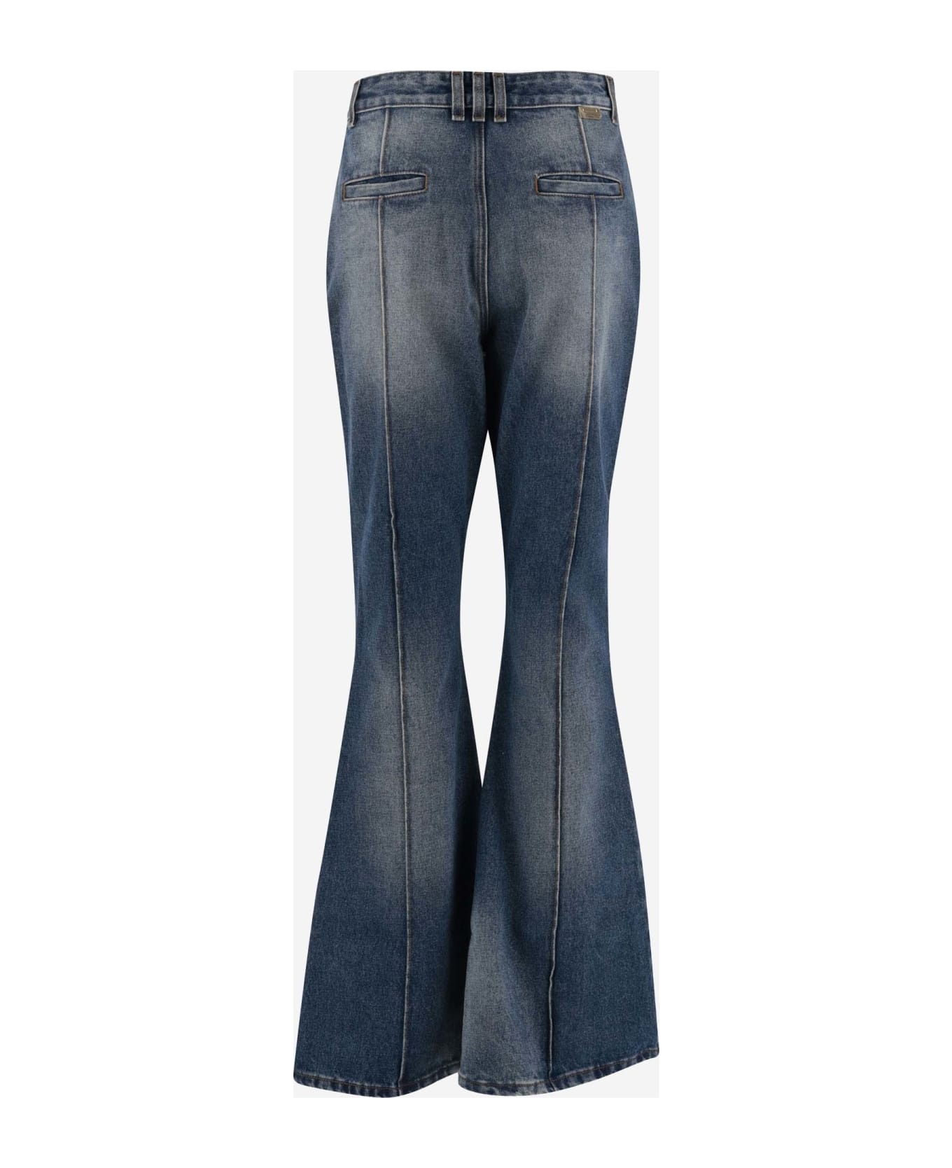 Cotton Denim Flared Jeans - 3