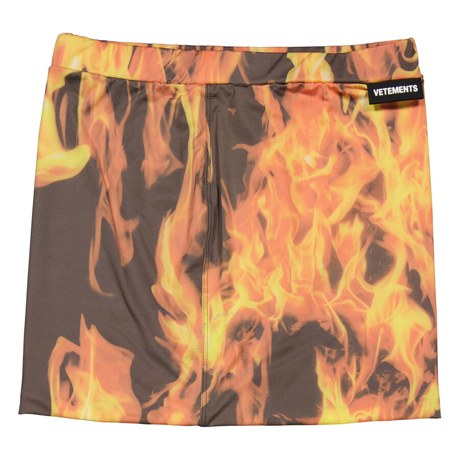 Vetements Ladies Fire Print Mini Skirt - 6