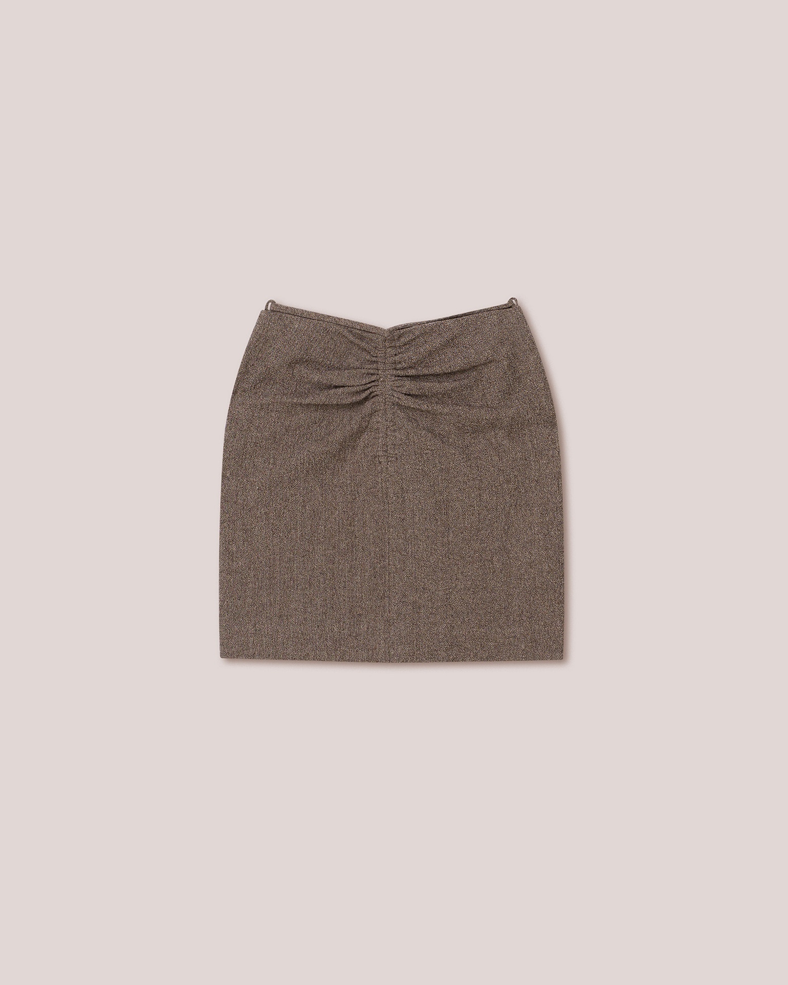 SAMMY - Crepe melange mini skirt - Brown - 1