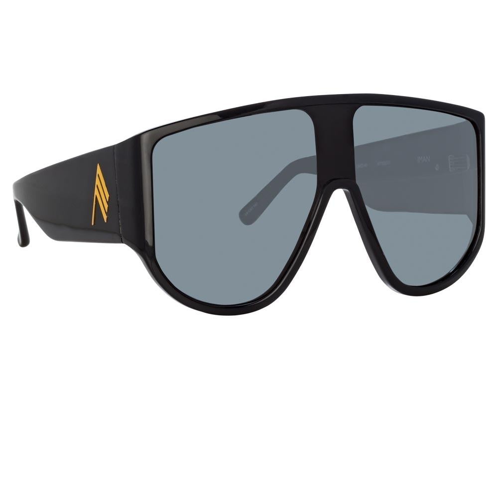 THE ATTICO IMAN SHIELD SUNGLASSES IN BLACK - 3